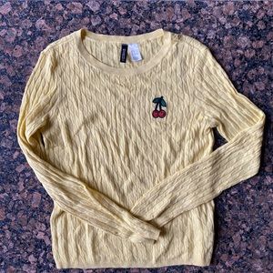 H&M yellow knit sweater